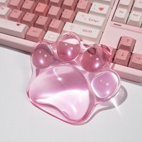 Cat Paw Mouse Wrist Rest Clear Gel Mouse Wrist Support Pad Cute White Ergonomic Wrist Cushion for Mouse