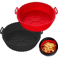 Air Fryer Silicone Liners Air Fryer Silicone Pot Reusable Silicone Air Fryer Liners Food Safe Non Stick Air-Fryer Accessories