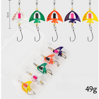 Billings 5pcs Box Brand-New Lure Set—Spinnerbaits Hand-Crank Lures, Niche Spinnerbaits High-Speed Black Bass Hooks—Fishing Gear