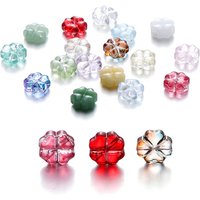 10 20pcs/bag Transparent Clover Shape Glass Beads Czech Lucky Bracelets Beads Fitting Jewelry Charm Crafts Accessories