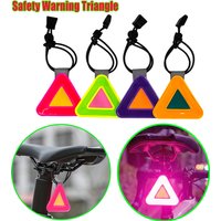 Bicycle Saddle Hanging Reflective Plate Elastic Cycling Reflective Triangle Sign Visibility Night Riding Safety Warning Pendant