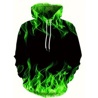 2024 Creative Flame 3D Print Hoodie, Cool Hoodies Mens,Spring Autumn Pullover Hooded Sweatshirt,Oversized Harajuku Y2k Clothes