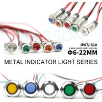 6MM Metal Indicator Light LED Waterproof Signal Lamp With Wire 12V 24V 110V Pilot Dash Lamp Head for Car Boat Light Equipment