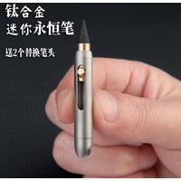 Titanium alloy mini eternal pen, no sharpening, erasable, pencil keychain pendant, portable pocket pen, emergency writing