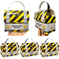 6/12/30/50pcs Engineering Vehicle Theme Gift Box Candy Snack Paper Box Boys Construction Excavator Theme Birthday Party Decor