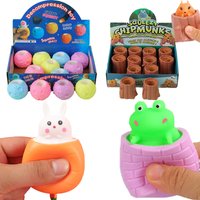Funny Pop-Up Slow Rebound Squishy Cheese Mouse Cup Hand Antistress Reliever Squirrel Cup Toys for Children Adults