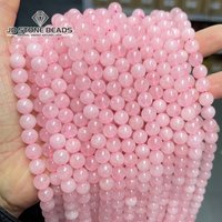 Dyed Color Pink Quartz Bead Round Loose Spacer Nautral Stone 4 6 8 10MM Pick Size For Jewelry Making Handmade Accessory Bracelet