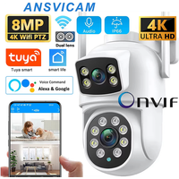 Kamera WIFI 4K 8MP TUYA APP Podwójny ekran Cam Binocular AI Body Automatyczne śledzenie CCTV Alexa Security Inteligentne monitorowanie IP66