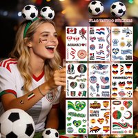 2026 3Pcs Flag Temporary Tattoo Stickers, Multipurpose Waterproof Body Art, Suitable for Football Matches, Fan Accessories