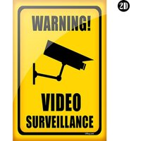 Warning Video Surveillance Metal Sign Retro Tin Plaque Wall Decor for Home Yard