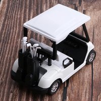 1:20 Scale Mini Alloy Pull Back Golf Cart with Club Diecast Model Toy Collectibles Vehicle Playset Decor Kit Birthday Gift-White
