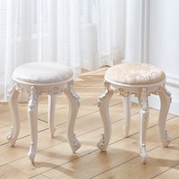American Style Upholstered Makeup Chair Bedroom Dressing Seat GuZheng Bench for Musical Instrument Multi-Purpose Stool for Home