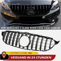 Rennsport-Kühlergrill Chrom Schwarz Frontstoßstangengrill für Mercedes Benz C-Klasse W205 C205 C200 C220 GT 2015 2016 2017 2018 Autozubehör für Mercedes W205 C Grill C200 C260 C180