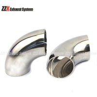 OD38/45/51/54/57/60/63/70/76mm 304 Stainless Steel Elbow 90 Degree Pipe Fittings Flange For Automobile Exhaust Pipe Connection