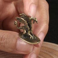 Pterosaur Brass Ornament Mighty Demon Dragon Little Flying Dragon Making Old Bronze Micro Carving Tea Pet Desktop Small Ornament