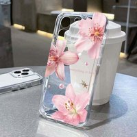 Trumpet Flower Phone Case For iPhone 16 Pro Max Cases iPhone 16e 15 14 13 12 11 XS X XR 7 8 Plus 13 Mini Transparent Soft Cover