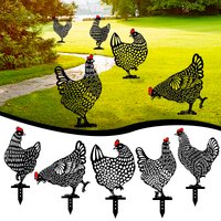 Garden Decor Chicken Yard Art Outdoor Backyard Lawn Stakes Acrylic Hen Yard Decor Gift Easter Decorations Gardening Ornaments