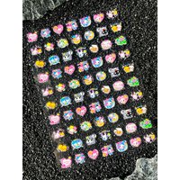 Pvc Y2k Cartoons Little Rabbit Nail Art Sticker Ultra-Thin Self-Adhesive Slider Cute Panda Rat Expression Diy Scrapbook Sticker