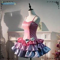 Pink Cosplay Costume Anime Barb Cos ie Sweet Puff Dress Halloween Carnival New Style Strap Dress Women Cute Christmas Uniform