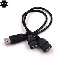 USB 2.0 3.0 A 1 Female to 2 Dual USB Male Data Hub Power Adapter Y Splitter USB Charging Power Cable Cord Extension Cable 1Pc