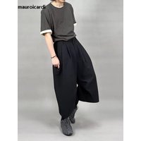 Mauroicardi Spring Summer Loose Casual Baggy Black Wide Leg Curved Shorts for Men High Waist Chic Calf-Length Pants Clothes 2026