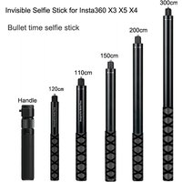 300cm Invisible Selfie Stick for Insta360 X4 X3 X5, Extendable Bullet Time Handle Monopod for Insta360 Action Camera Accessories