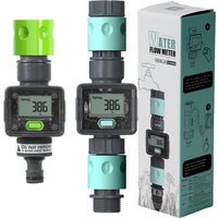 Digital Water Flow Meter Hose Water Meter for Outdoor Garden Hose, Measure Consumption and Water Flow Rate with Quick Connectors
