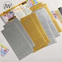JIANWU 2 Pack/set Simple Bronzing Hot Silver PVC Goo Card Decor Sticker Creative DIY Handbook Scrapbook Collage Stationery
