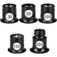 Jewelers Eye Loupe Loop Monocular Magnifier 3X 5X 10X 15X 20X Watch Magnifier Magnifying Glass for Watchmaker Watch Repair