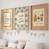 Modern Child Of God Cute Bible Quotes Wall Art Print Canvas Painting Poster Picture For Living Room,Bedroom Home Decor