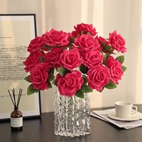 Artificial Silk Rose Flower Wedding Bridal Bouquet Home Room Table Vase Yard Party Outdoor Holiday Accessory DIY Decorative Gift