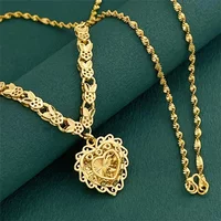Luxury 925 Sterling Silver Gold Plated Love Heart Pendant Necklace for Women Engagement Jewelry