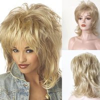 HAIRJOY Synthetic Hair Wig Metal Wig Rock Soul Short Blonde Wig Carnival Wig for Women