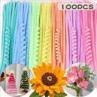 100pcs Macaron Color Twist Bar Random Color DIY Artificial Flowers Accessories Creative Hand Tools, Craft Supplies Decoration