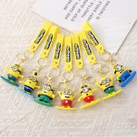 Minions cartoon cute plush keychain kawaii for boys and girls couples backpack charm accessories anime merchandise wholesale
