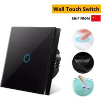 Eu-Touch-Schalter ac100 240V gehärtet schwarz weiß Kristallglas panel Power-Wand Lichtsensor Schalter