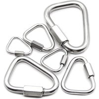 304 Stainless Steel Quick Links Carabiner Locking Clips with Screw Nut Triangle Heavy Duty Chain Connector Hook Hardware Tool