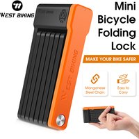 AliExpress West Biking WEST BIKING Bike Lock Anti Theft Secure Guard Folding Cycling Locks 2Keys Chain Heavy Duty Alloy Steel Bicycle Lock for Scooter