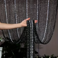 1pcs Acrylic Tassel Beaded Curtain - 1x2m Room Divider for Wedding Decor & Home Partition | Elegant Shimmering Design