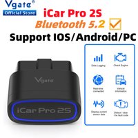 Vgate iCar Pro 2S ELM327 Bluetooth V5.2 Car OBD Scanner Upgraded EV Auto Diagnostic Tool BimmerCode for IOS Android Energy Auto