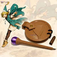 MoeMimic Witch Hat Atelier Qifrey Coco Cosplay Props Notebook, Journal, Dip Pen Accesories Pins Chest Prop Set Anime Halloween