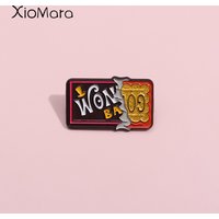 Golden Vip Tickets Enamel Pins Retro Fun Geometry Wonka Brooch Lapel Shirt Collar Badges Jewelry Fans Gift Wholesale