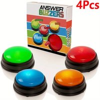 Answer Buzzers for Game Shows 4pcs Game Buzzers with Lights & Sounds Buzz Buttons for Kids or Adults Perfect for Classroom Game