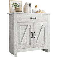 Buffet de style rustique – Meuble de rangement gris, autoportant, avec tiroir, étagères réglables et 2 portes – Meuble de rangement moderne pour la cuisine, la salle à manger ou le salon – Compact
