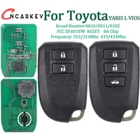 Car Remote Key Fob For Toyota YARIS L VIOS 2/3 Buttons 0010 0011 0182 312/314 433/434mhz 8A Chip P4 39 FCC BS1EW BS2ET Smart Key