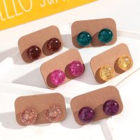 Glitter Colorful Acrylic Circle Stud Earrings for Women Girls Small Resin Round Geometric Statement Earring Fashion Jewelry Gift