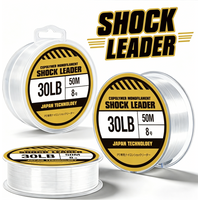 Thornsline Nylon Shock Leader Fishing Line 50M Copolymer High Stretch Monofilament Leader Line Freshwater Saltwater Fishing Wire