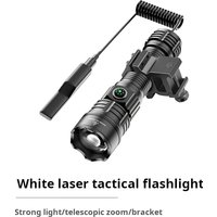 AliExpress 2000 Lumen White Laser Flashlight Zoomable USB-C Rechargeable with Mount Strobe Mode Water Resistant for Hunting Cycling Camping Emergency