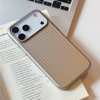 for Magsafe 3D Stripes Matte Case for iPhone 17 16 15 14 Pro Max Magnetic Hard PC Plating Shockproof Frosted Ultra Slim Cover