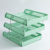 2 Pack Multi-Layer File Trays, Moisture-Proof File Storage, Strong and Durable File Frame, Desktop Storage File Rack, Informatio